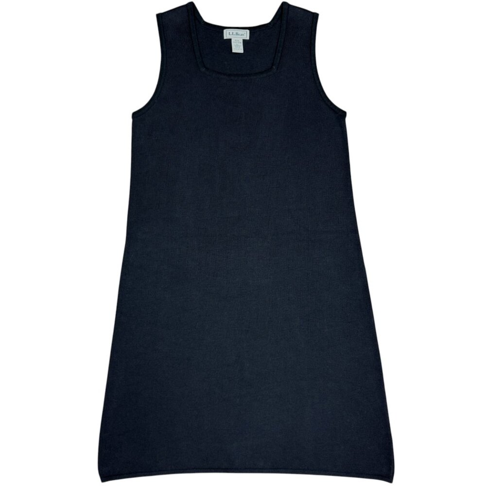 EUC Women's L.L. BEAN Square Neck Sleeveless Knit Cotton Dress | Size Large